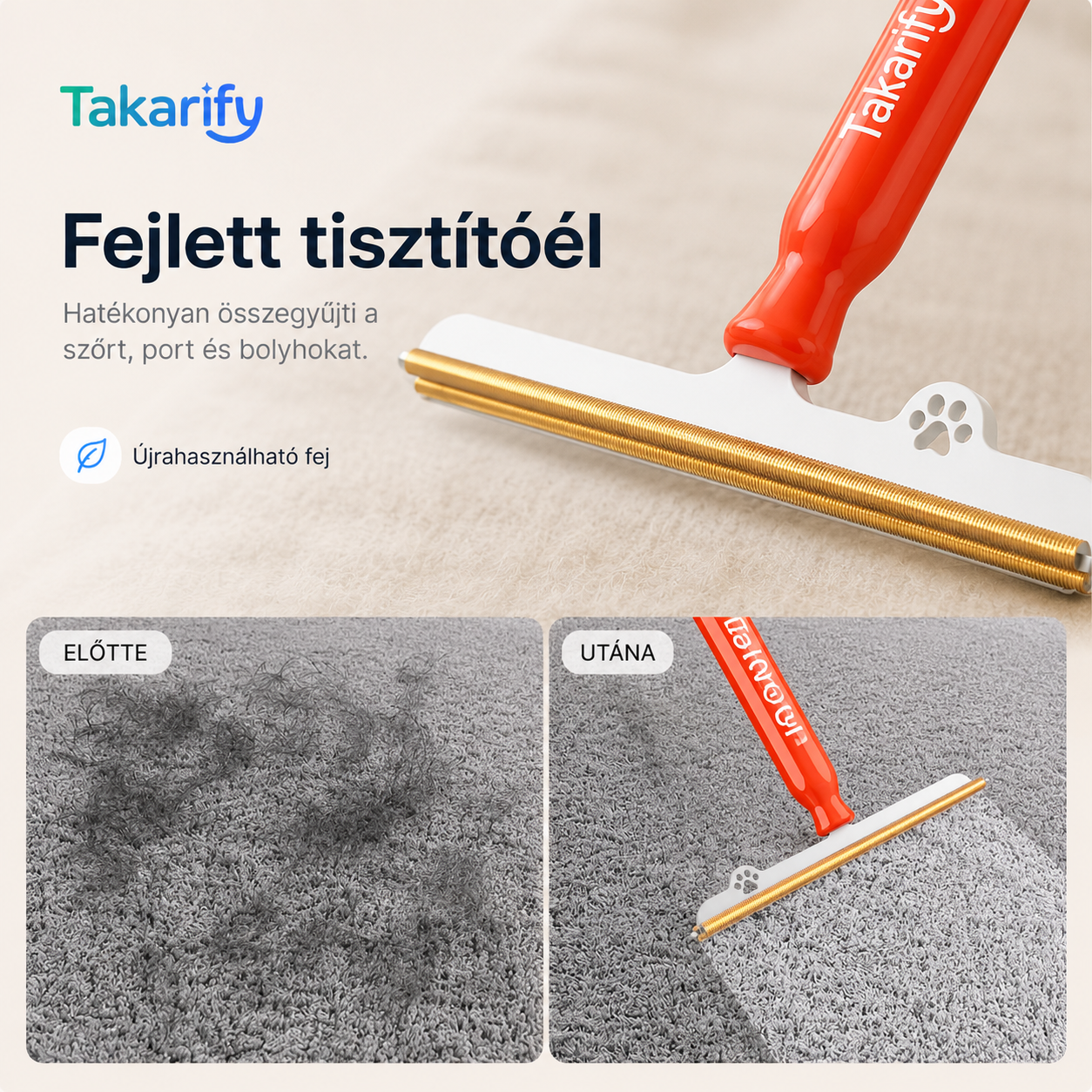 Takarify szőrtisztító kefe