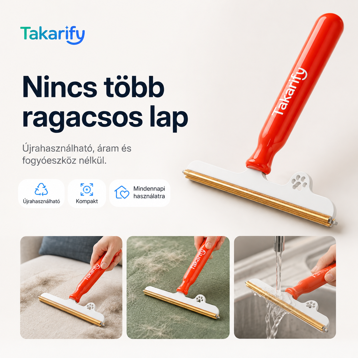 Takarify szőrtisztító kefe